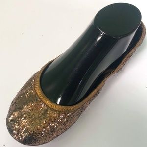 Tory Burch Women's Copper Glitter Flats SZ-9M
